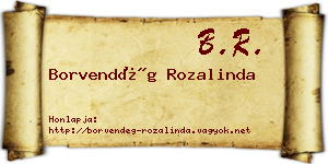 Borvendég Rozalinda névjegykártya